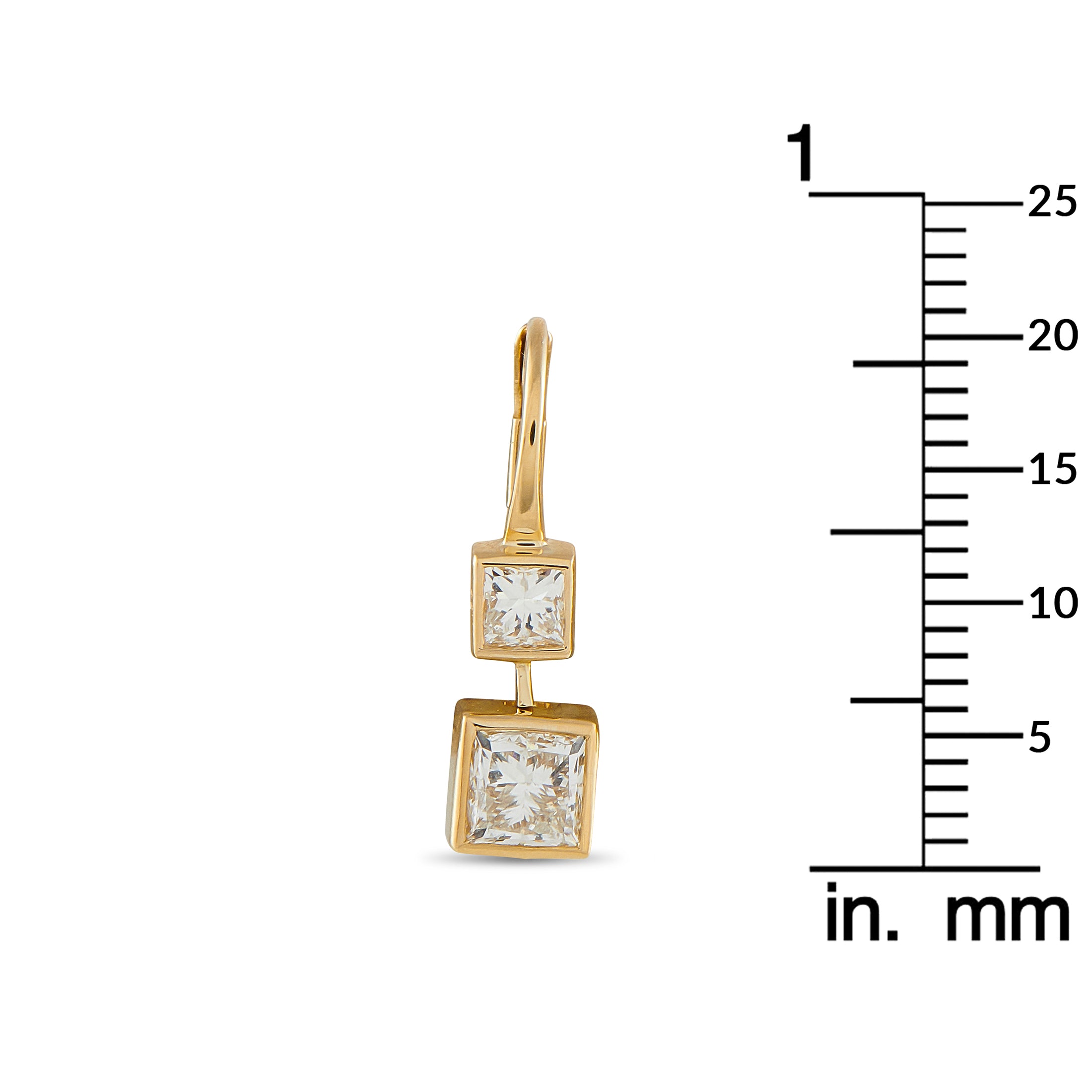 18K Yellow Gold 1.92ct Diamond Earrings