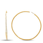 18K Yellow Gold 3.60ct Diamond Inside-Out Hoop Earrings