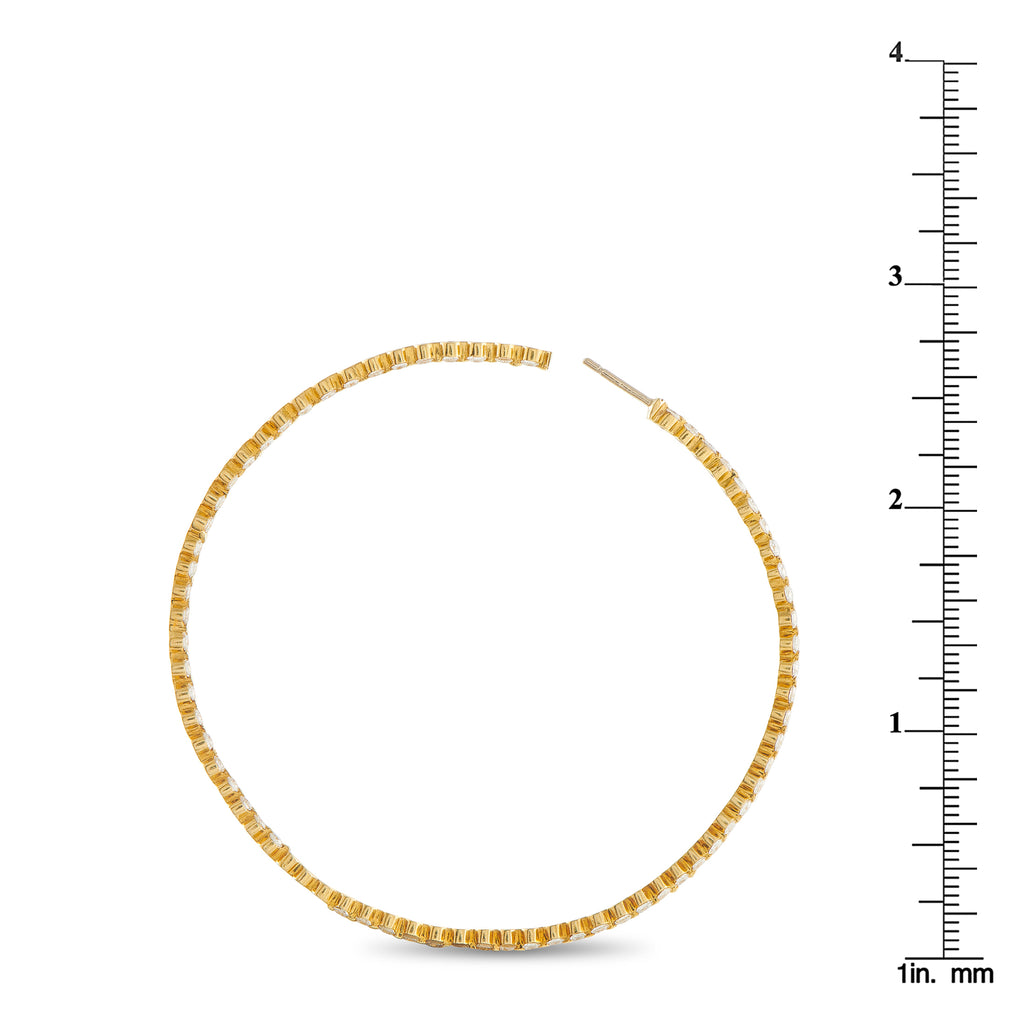 18K Yellow Gold 3.60ct Diamond Inside-Out Hoop Earrings