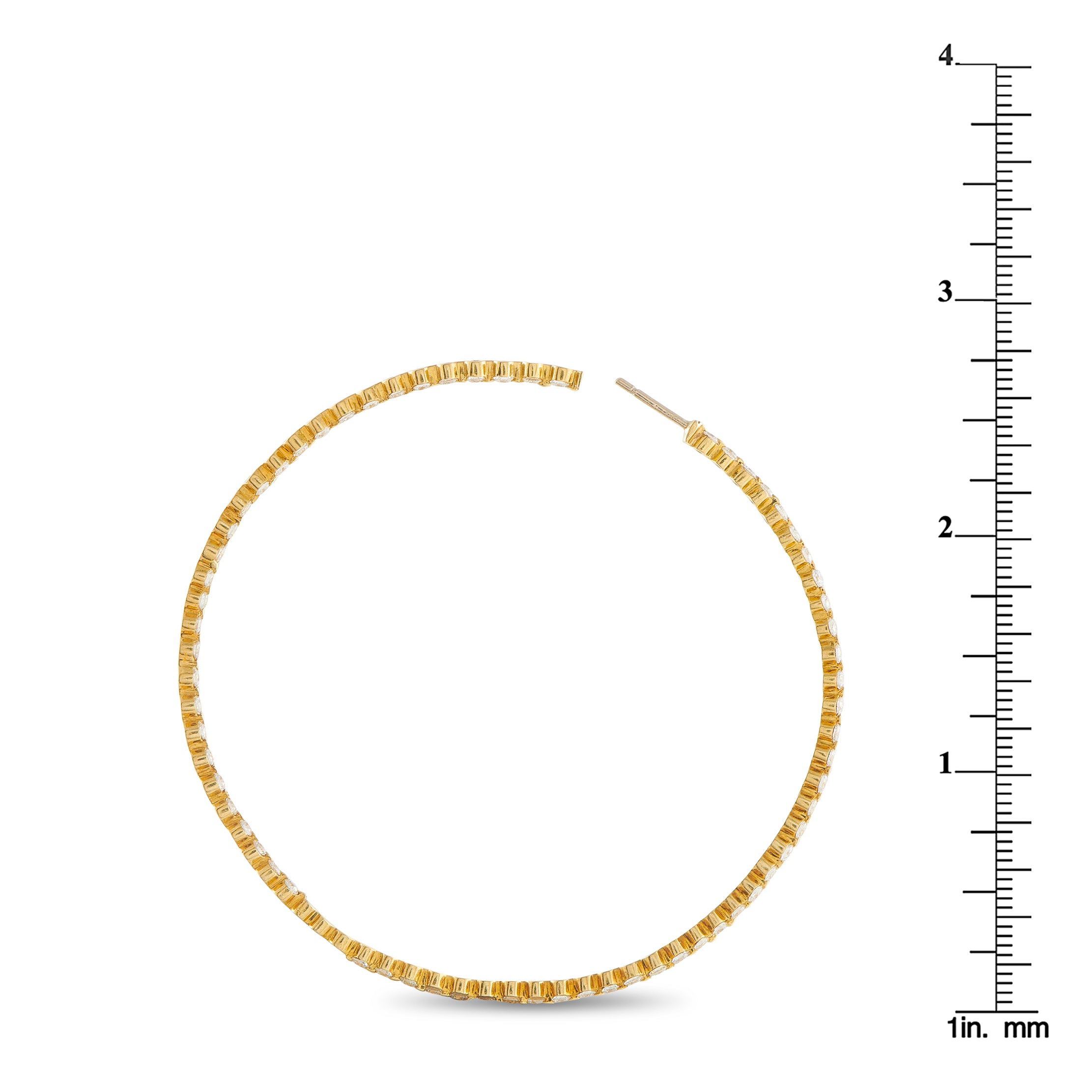 18K Yellow Gold 3.60ct Diamond Inside-Out Hoop Earrings