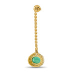 18K Yellow Gold 1.95ct Diamond and Emerald Drop Earrings