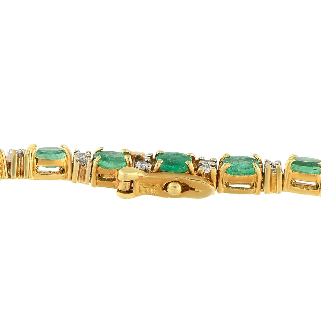 Exclusive 18K Yellow Gold 5.50ct Emerald and Diamond Bracelet