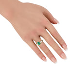 Exclusive Platinum and 18K Yellow Gold 0.76ct Diamond and Emerald Ring