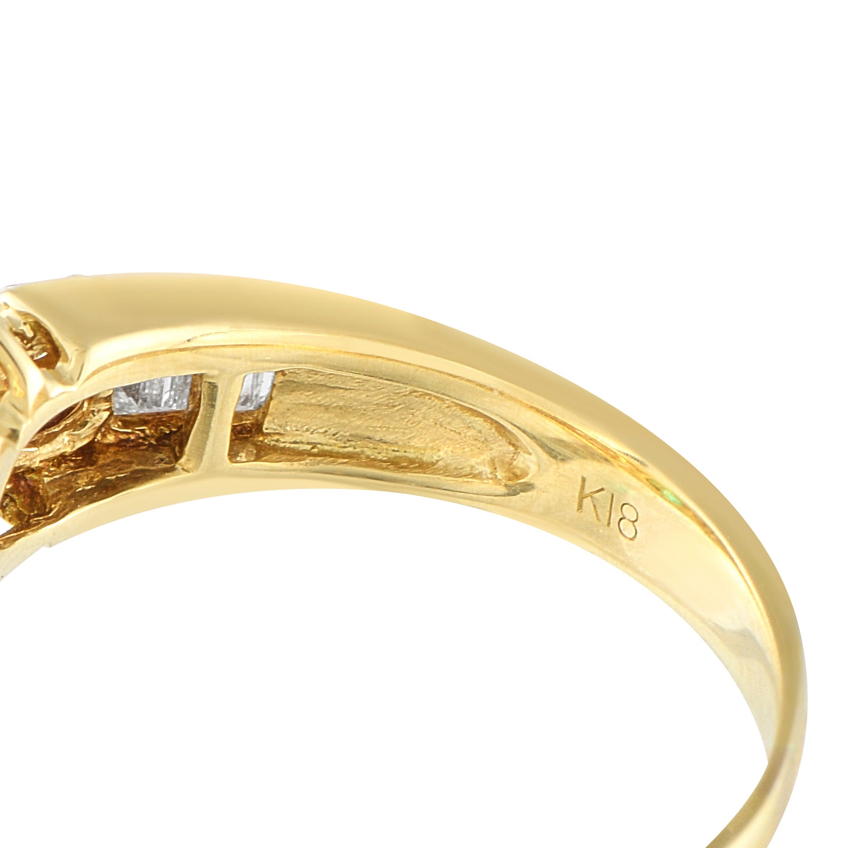 18K Yellow Gold 1.0ct Diamond and Emerald Ring