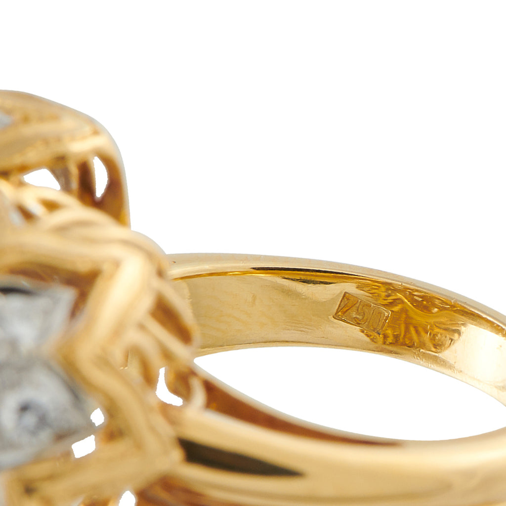 18K Yellow Gold 1.65ct Diamond and Emerald Ring