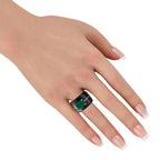 18K Yellow Gold 0.10ct Diamond and Emerald Ring