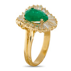 18K Yellow Gold 1.84ct Diamond and Emerald Ring