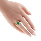 18K Yellow Gold 1.84ct Diamond and Emerald Ring