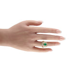 18K Yellow Gold 4.50ct Diamond and Emerald Ring