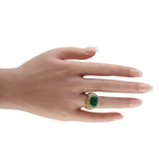 18K Yellow Gold 2.95ct Diamond and Emerald Ring