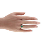 18K Yellow Gold 1.10ct Diamond and Emerald Ring