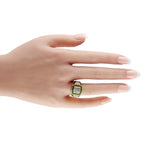 18K Yellow Gold 1.05ct Diamond and Emerald Cocktail Ring