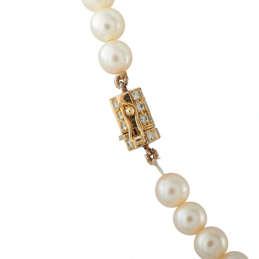 18K Yellow Gold 3.65ct Diamond, Emerald, and Ruby Cultured Pearl Necklace