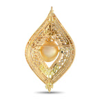 Exclusive 18K Yellow Gold 6.96ct Diamond and Gold Pearl Pendant