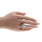 18K Yellow Gold 0.14ct Diamond and Jade Ring