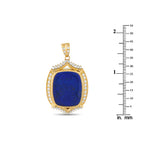 18K Yellow Gold 0.80ct Diamond and Lapis Pendant