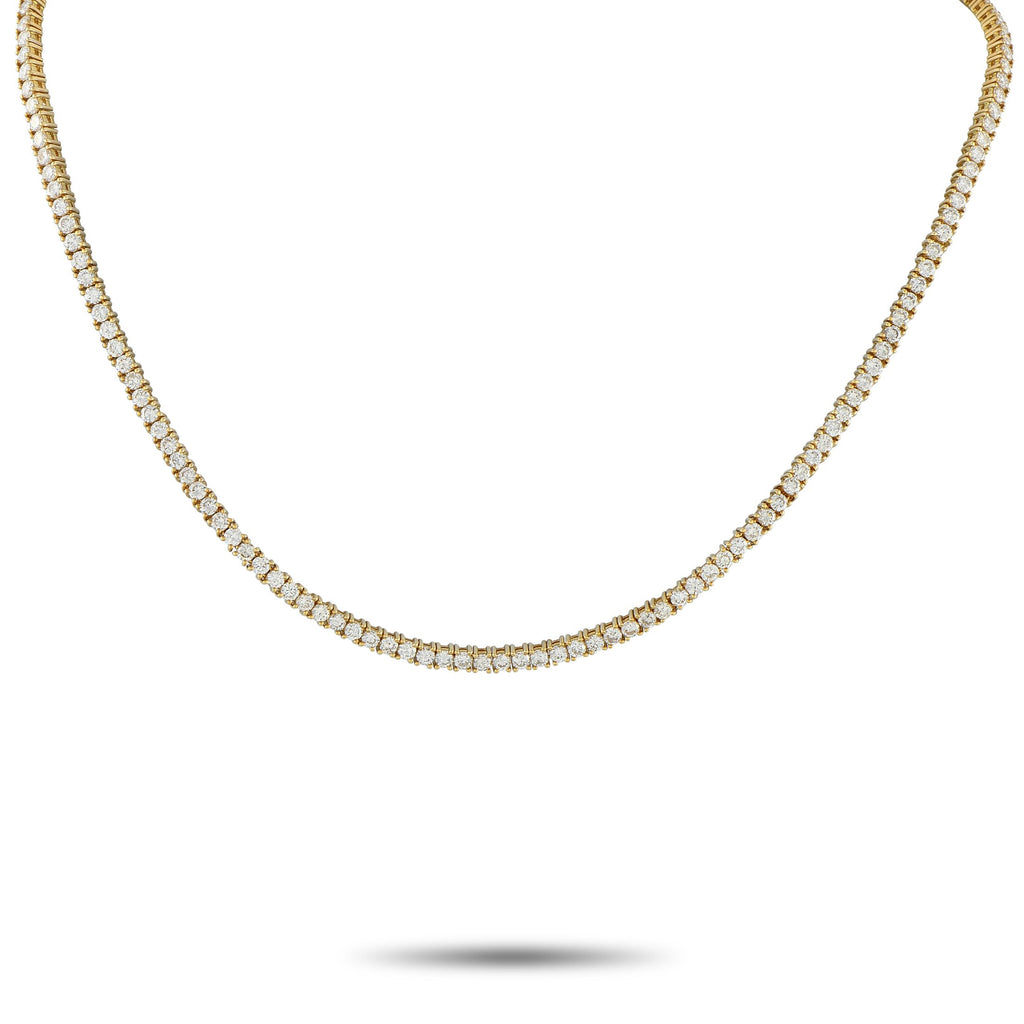Exclusive 18K Yellow Gold 10ct Diamond Tennis Necklace MF01-092625 – This tennis necklace will add sparkle to any ensemble