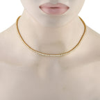 Exclusive 18K Yellow Gold 10ct Diamond Tennis Necklace
