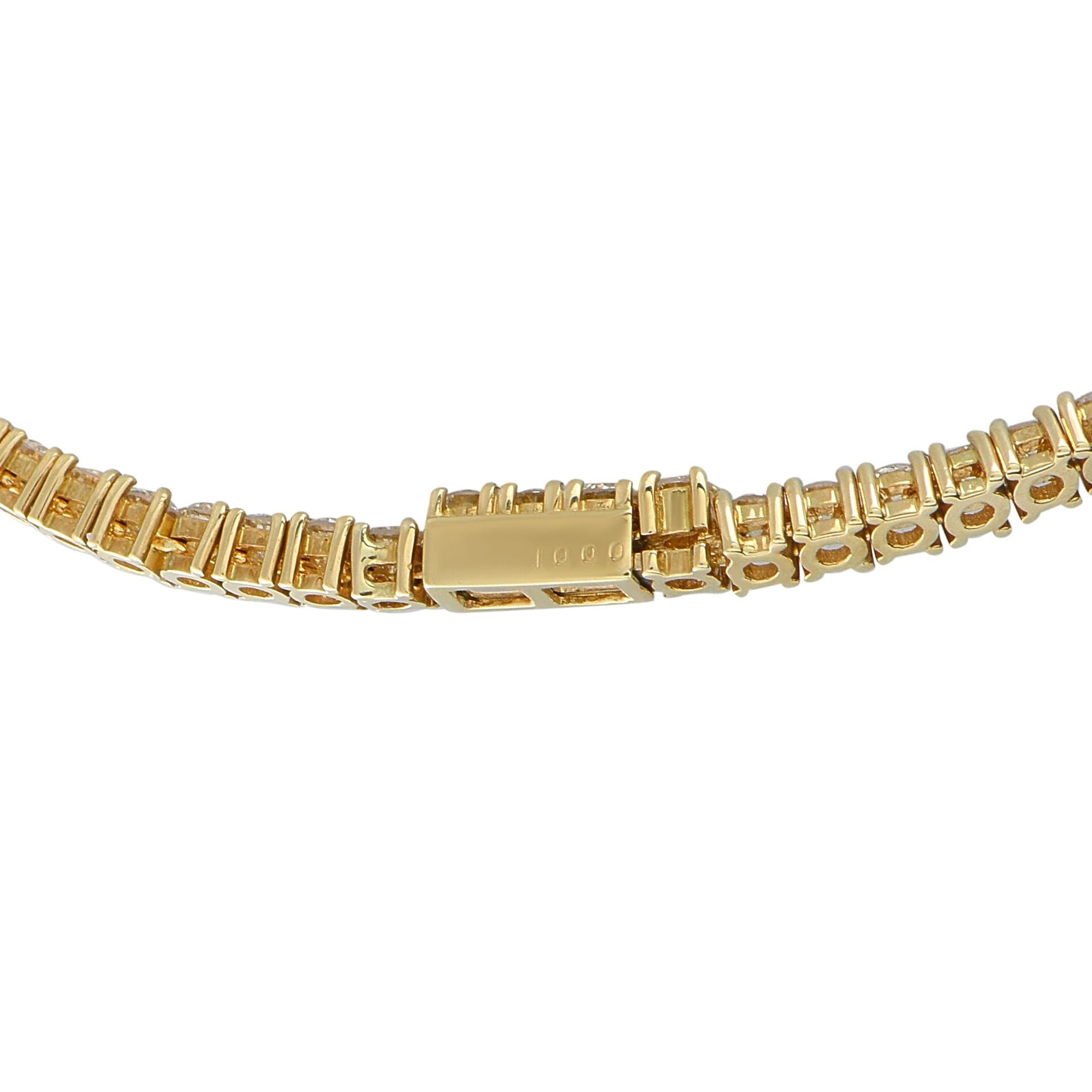 Exclusive 18K Yellow Gold 10ct Diamond Tennis Necklace