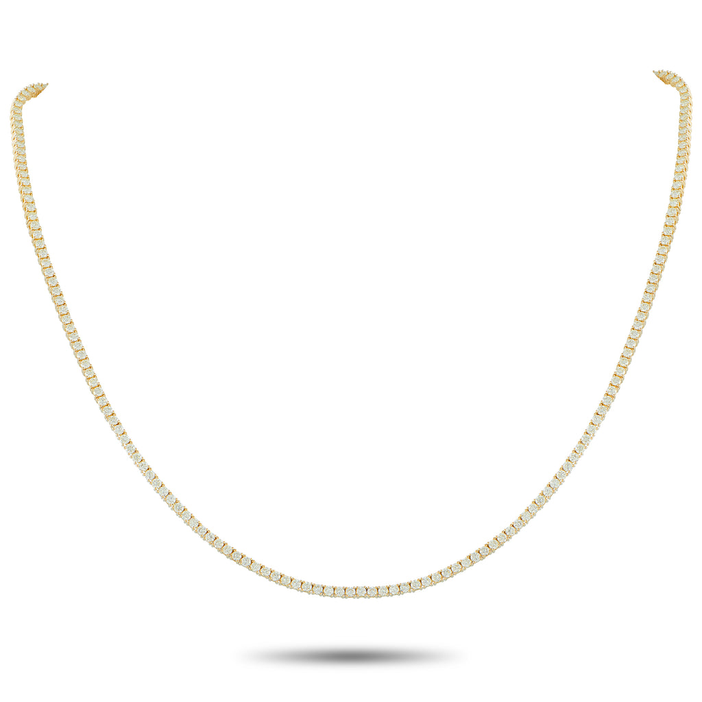 18K Yellow Gold 5.94ct Diamond Tennis Necklace