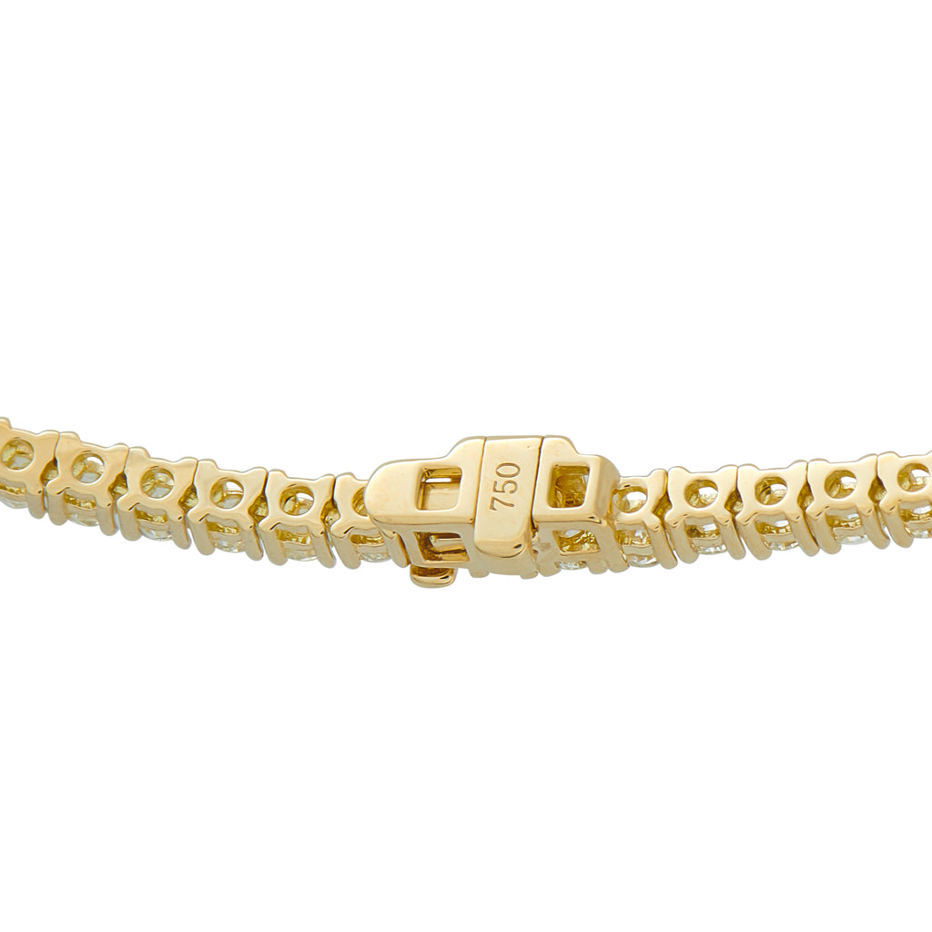 18K Yellow Gold 5.94ct Diamond Tennis Necklace