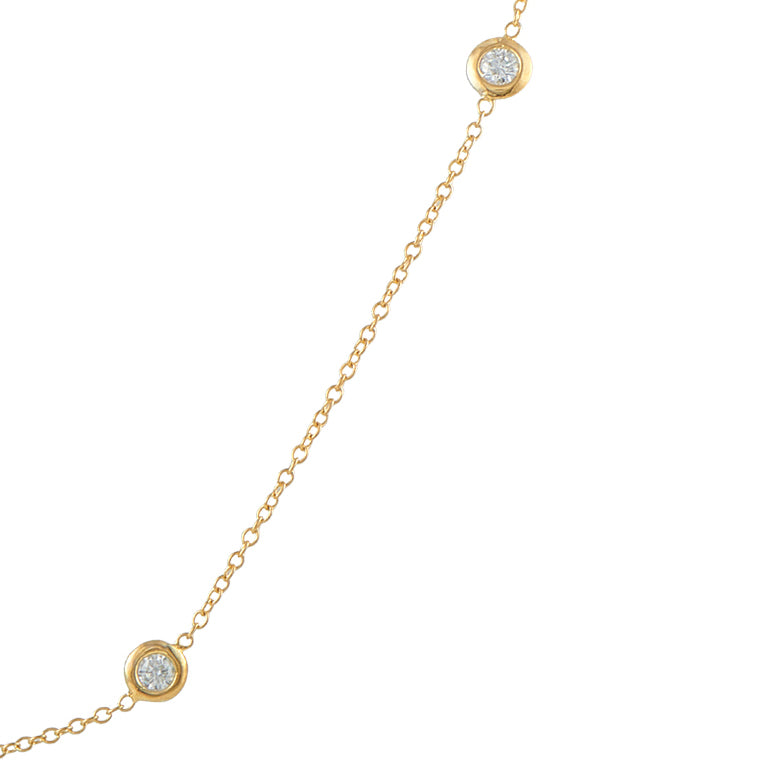 Exclusive 18K Yellow Gold 3.85ct Diamond Station Necklace