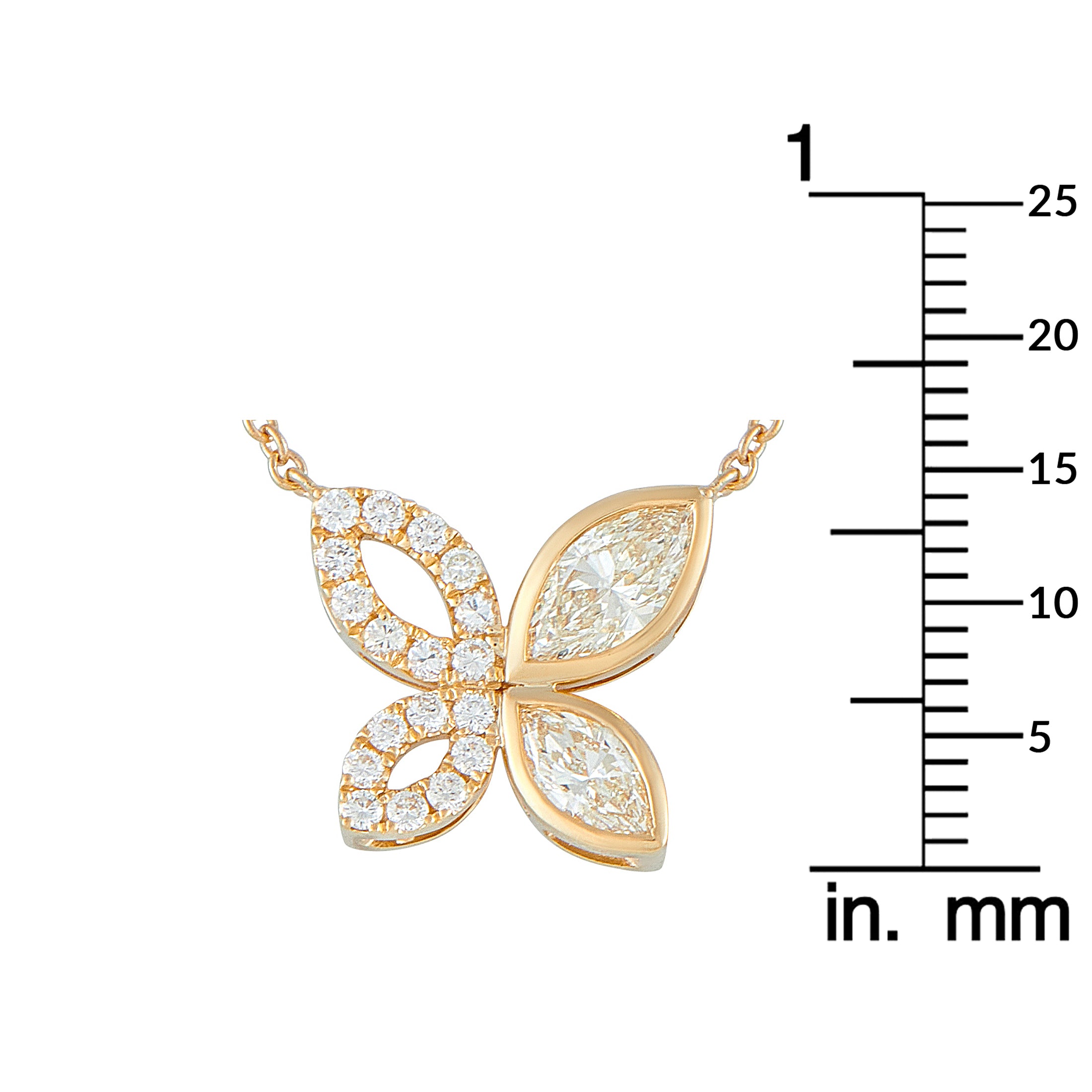 Exclusive 18K Yellow Gold 1.62ct Diamond Butterfly Necklace