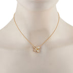 18K Yellow Gold 1.70ct Diamond Asymmetrical Butterfly Necklace