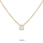 18K Yellow Gold 0.60ct Princess-Cut Diamond Solitaire Necklace