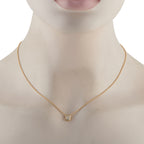 18K Yellow Gold 0.60ct Princess-Cut Diamond Solitaire Necklace