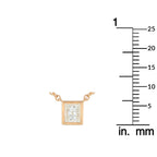 18K Yellow Gold 0.60ct Princess-Cut Diamond Solitaire Necklace