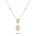18K Yellow Gold 2.76ct Diamond Geometric Necklace
