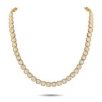 18k Yellow Gold 29.5 ct Diamond Cushion Link Necklace