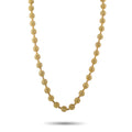 10k yellow gold beaded necklace with round textured links