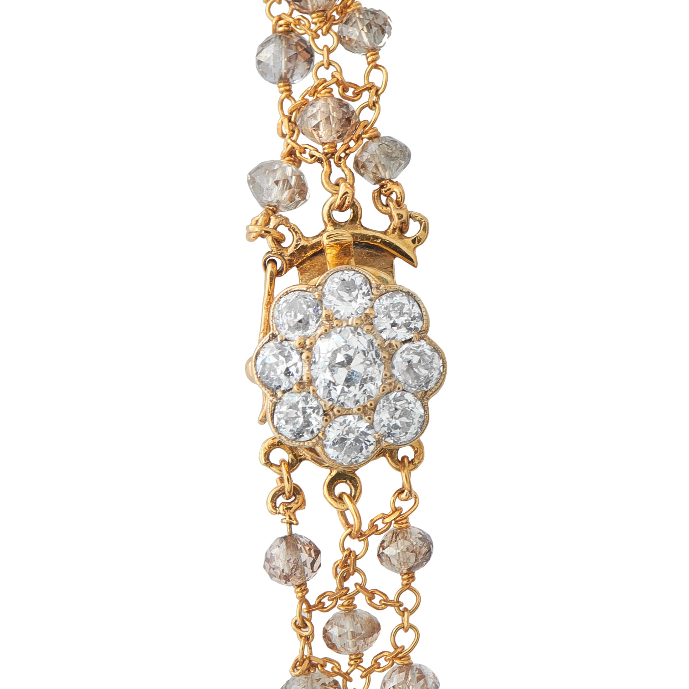 18K Yellow Gold 24.5ct Diamond Briolette Necklace