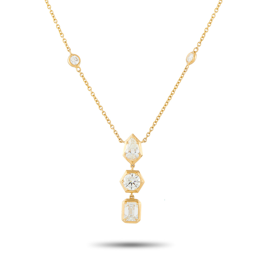 18K Yellow Gold 2.75ct Diamond Necklace