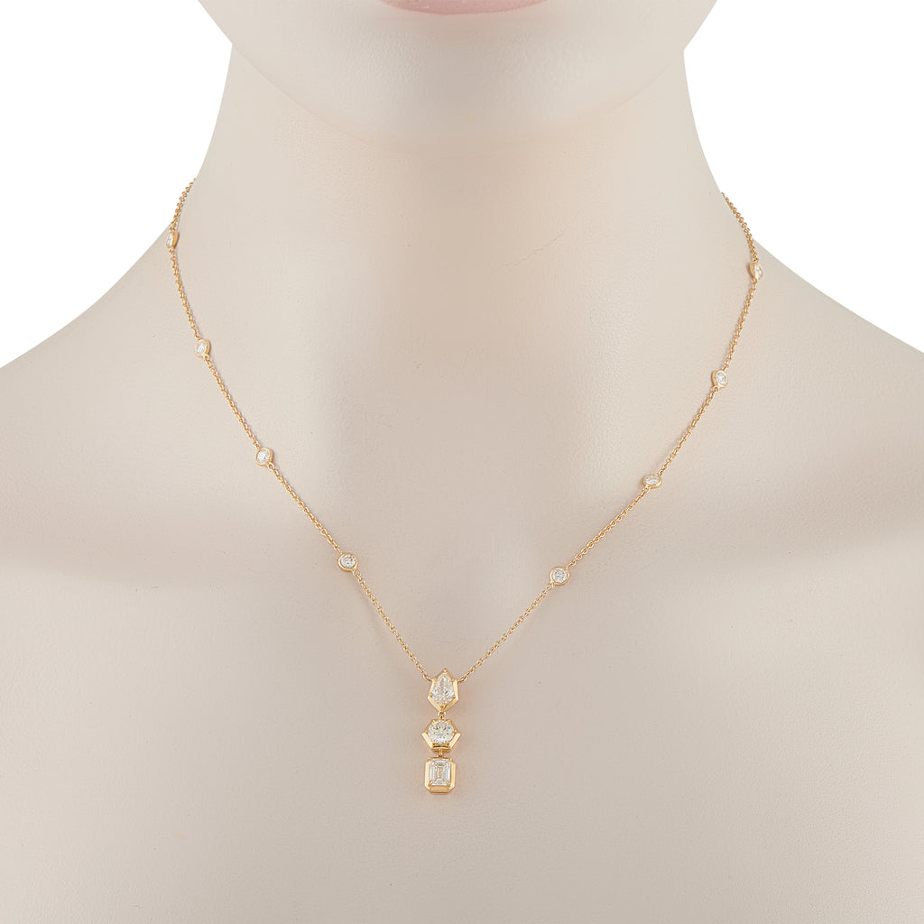 18K Yellow Gold 2.75ct Diamond Necklace