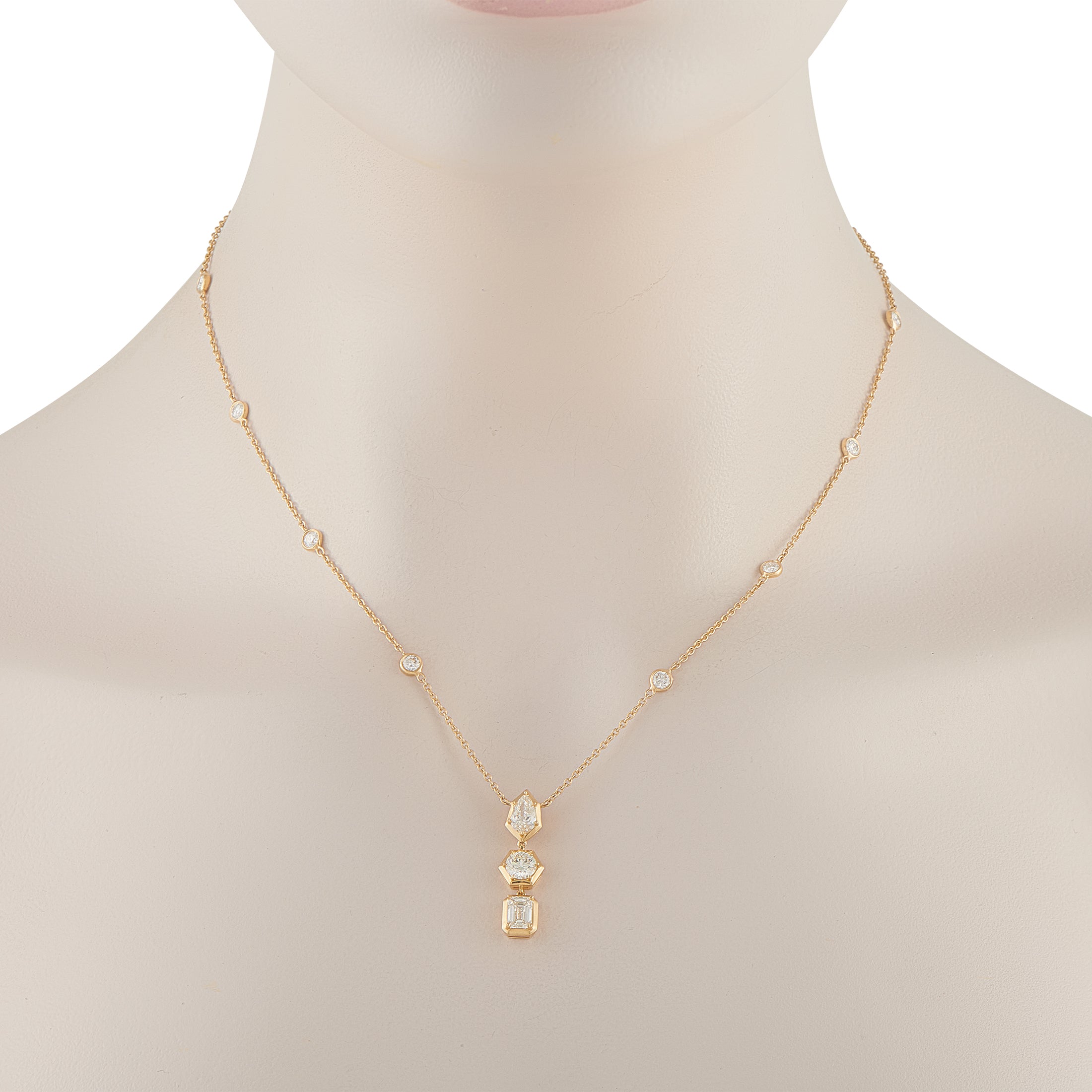 18K Yellow Gold 2.75ct Diamond Necklace