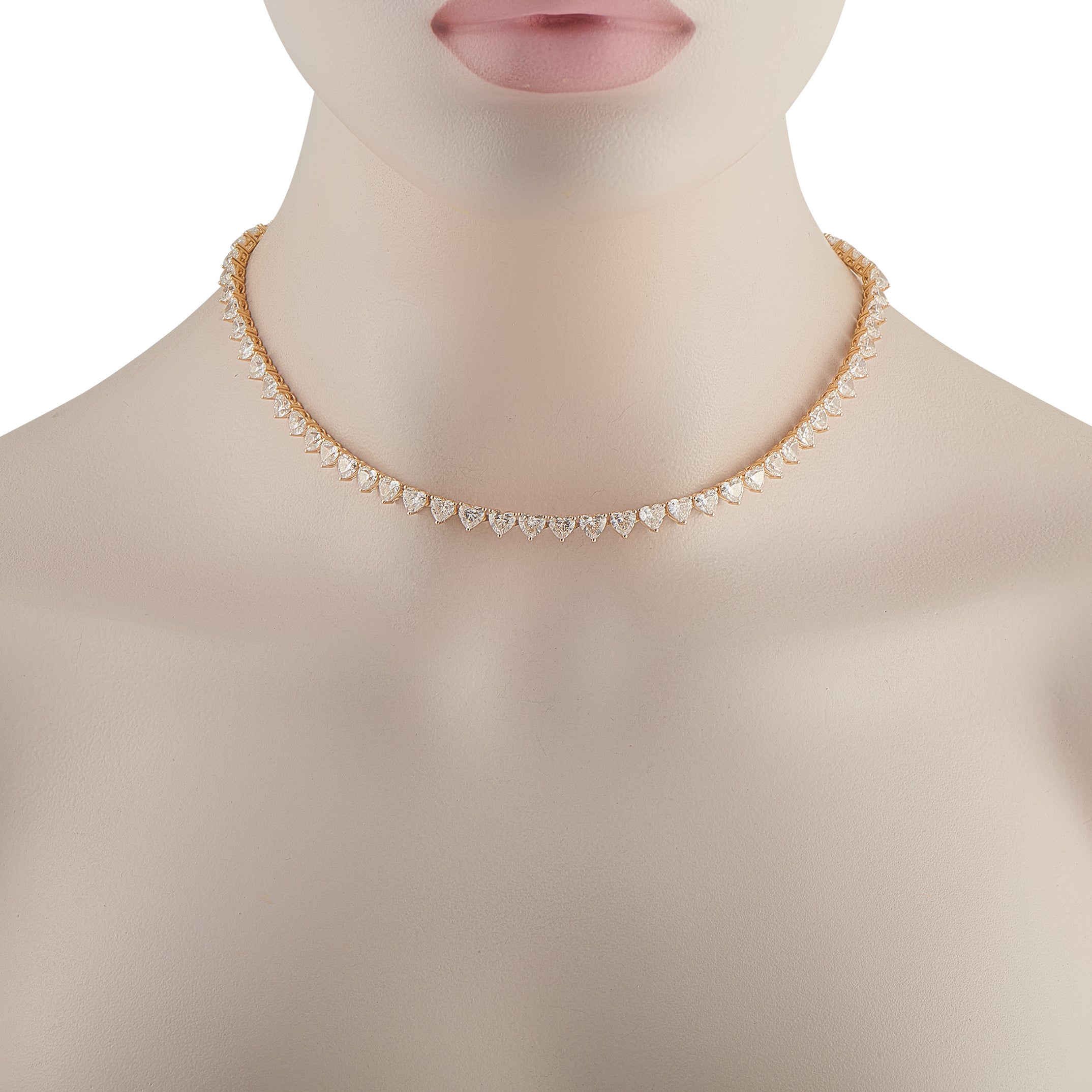 18K Yellow Gold 34.70ct Diamond Necklace