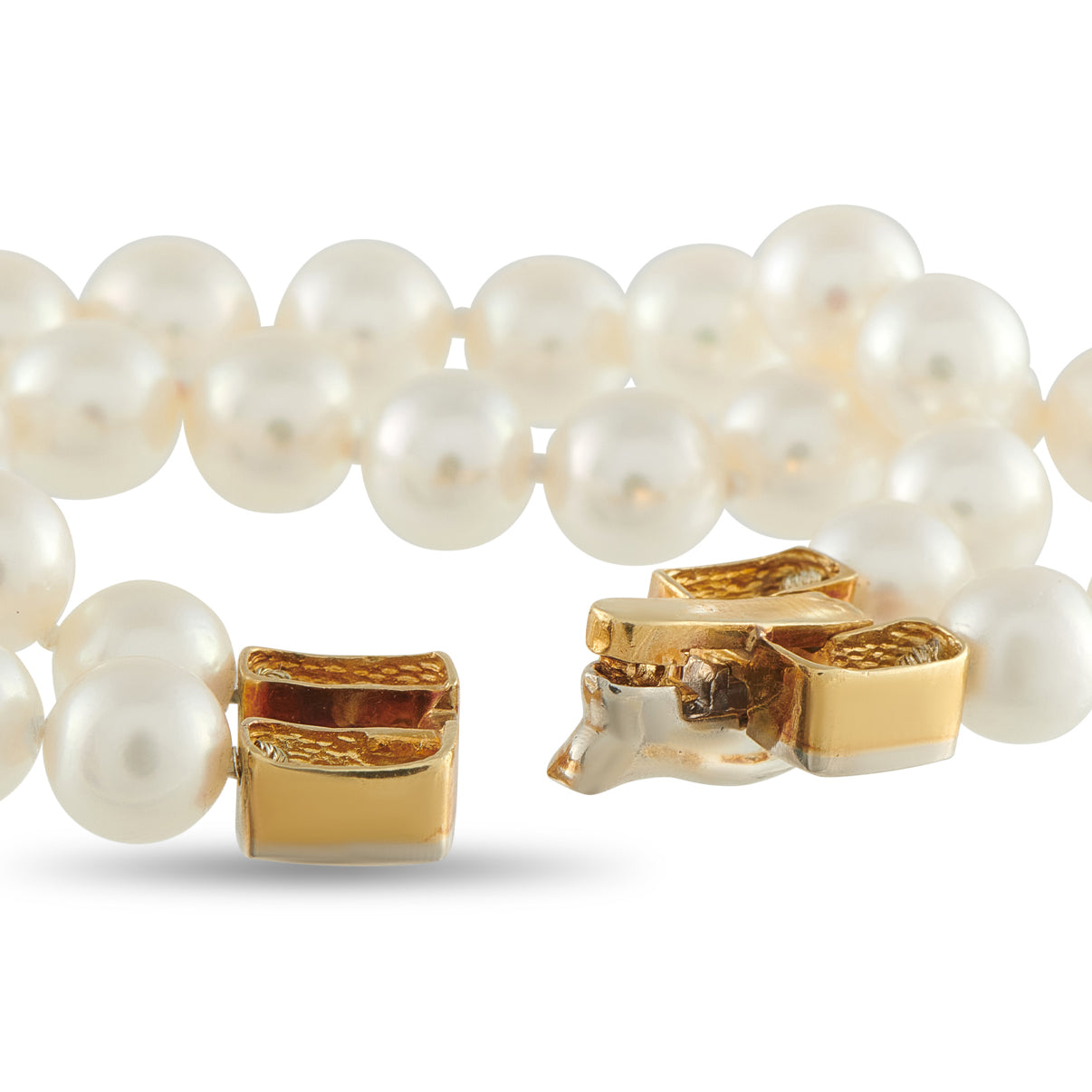 18K Yellow Gold 1.50ct Diamond and Pearl Bracelet