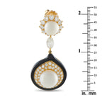 18K Yellow Gold 6.10ct Diamond and Pearl Earrings