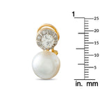 Antique 18K Yellow Gold 1.64ct Old-Cut Diamond and Pearl Earrings