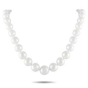 18K Yellow Gold 1.0ct Diamond and Pearl Necklace