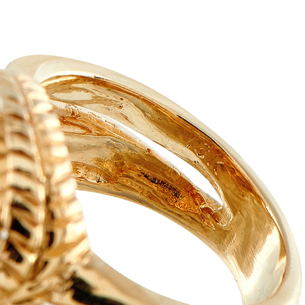 18K Yellow Gold 1.25ct Diamond and Pearl Ring
