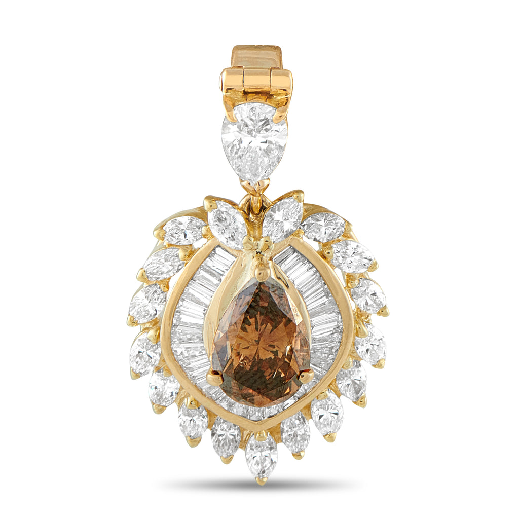 Exclusive  18K Yellow Gold 4.99ct Diamond Pendant