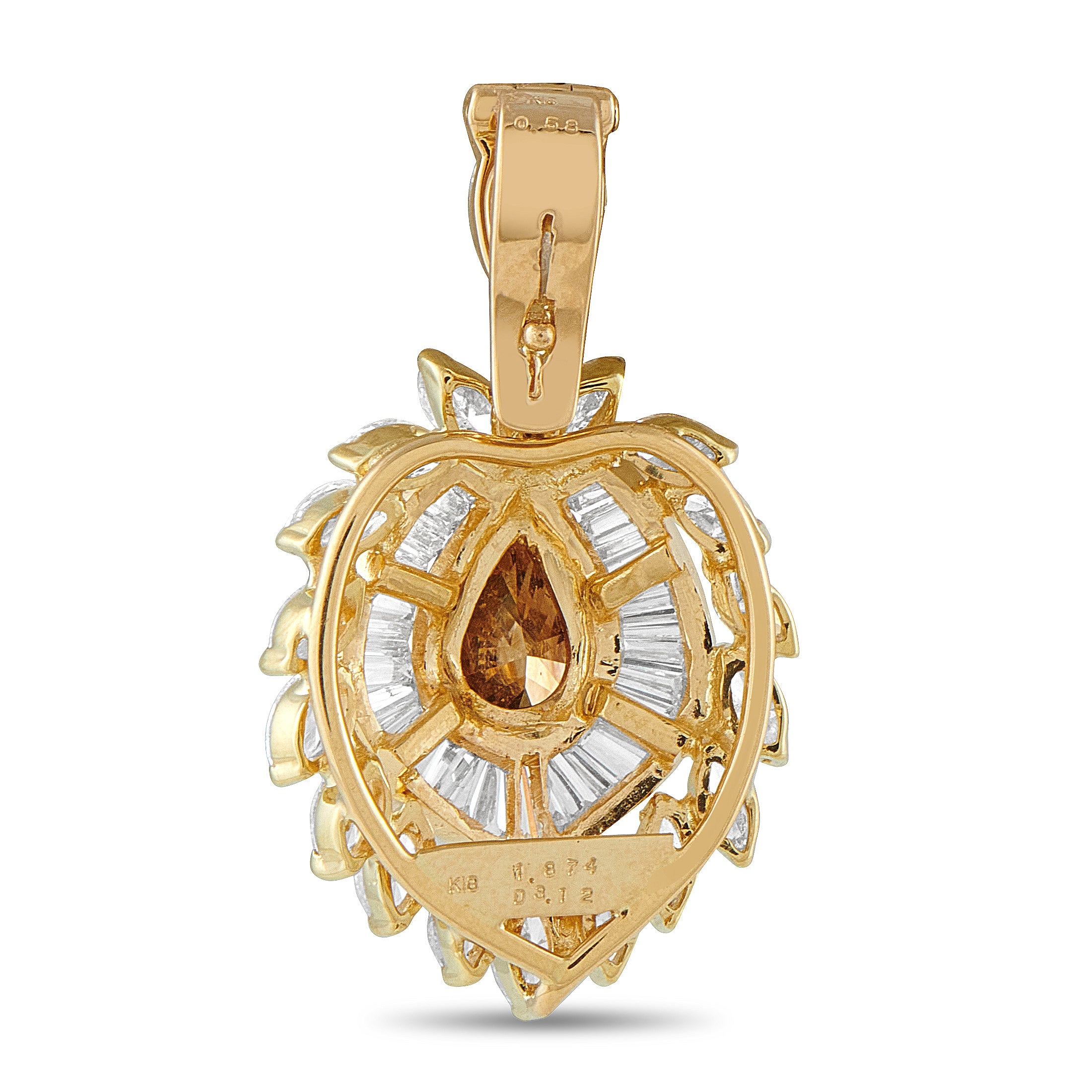 18K Yellow Gold 4.99ct Diamond Pendant