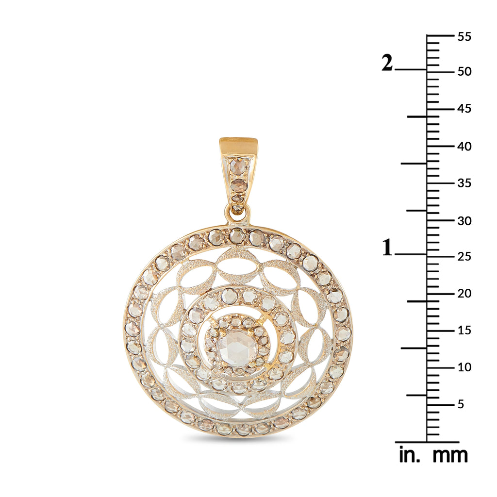 18K Yellow Gold 2.50ct Diamond Pendant