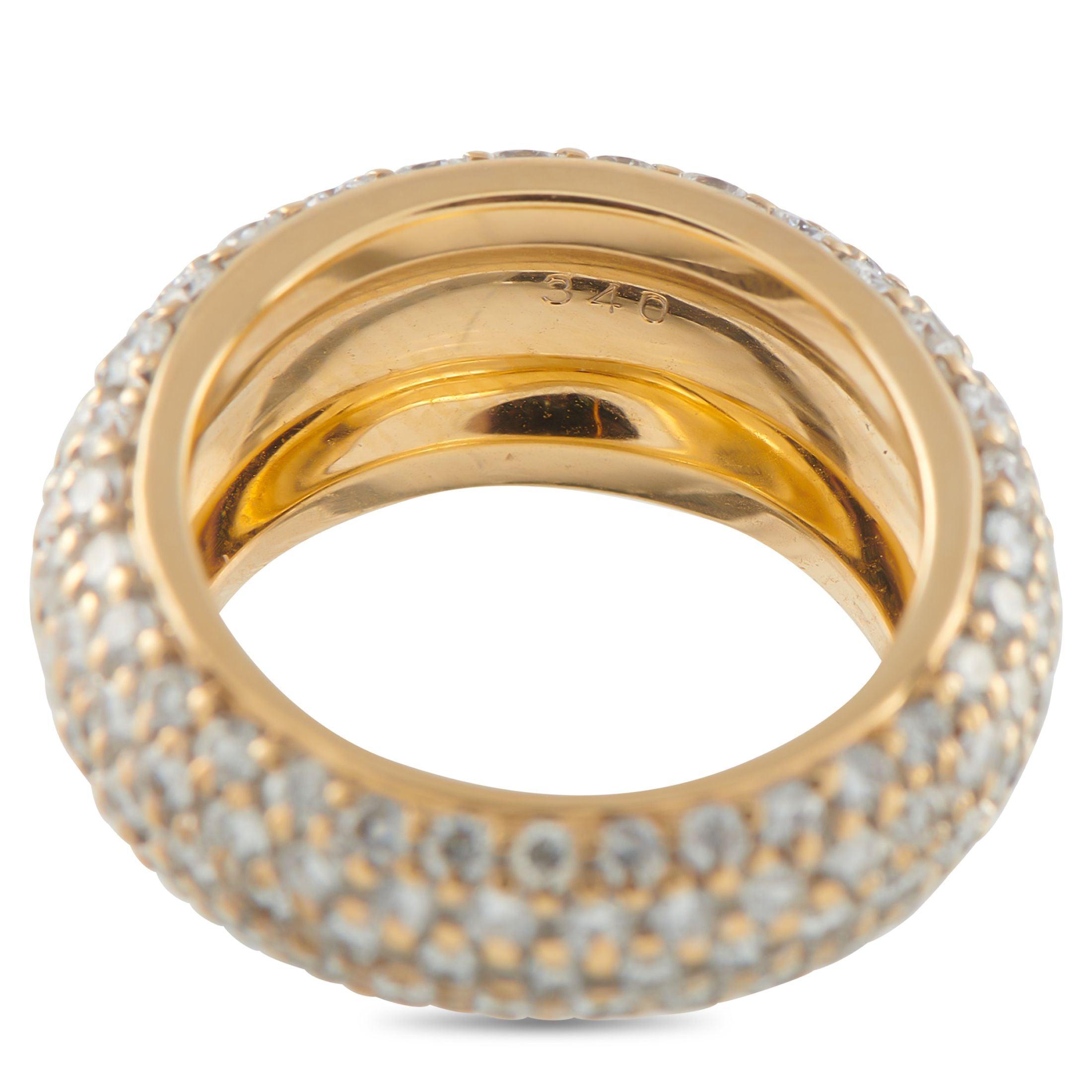 Exclusive 18K Yellow Gold 3.40ct Diamond Eternity Band Ring