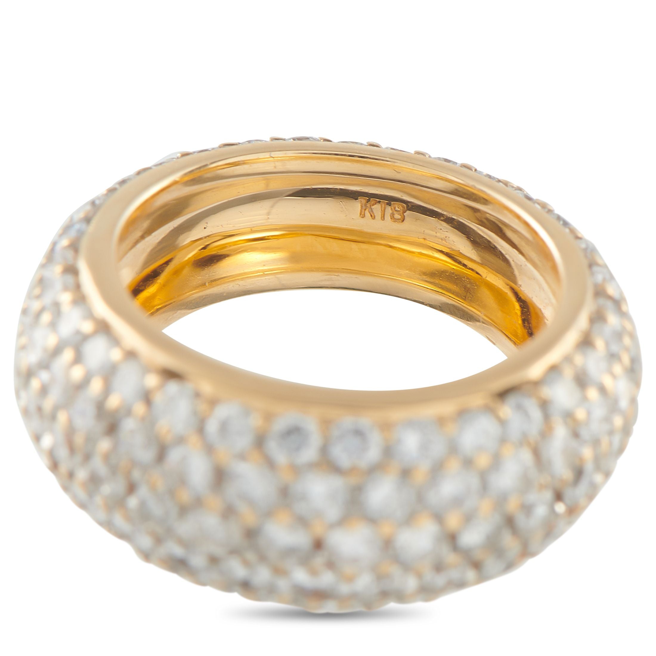 Exclusive 18K Yellow Gold 3.40ct Diamond Eternity Band Ring