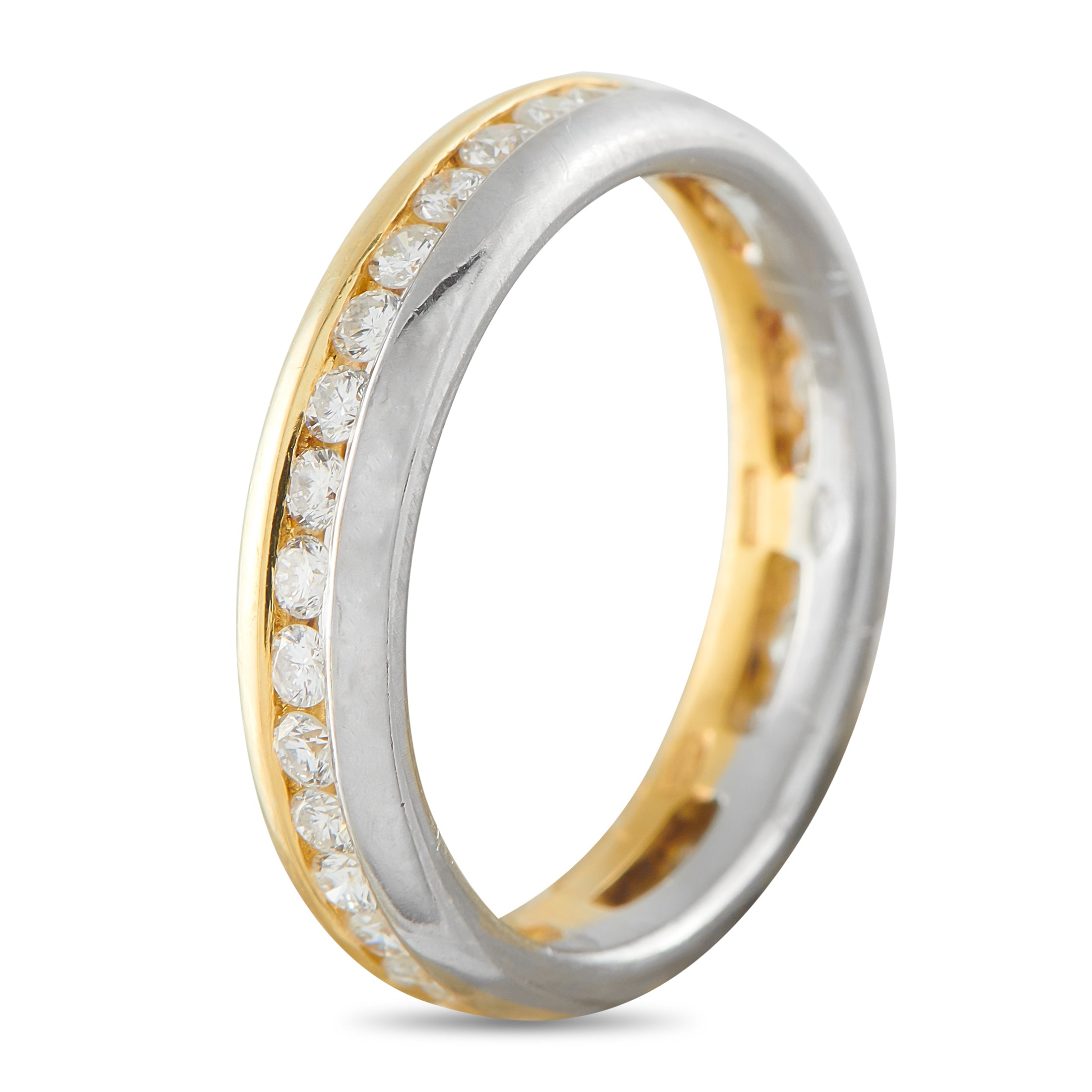 18K Yellow and White Gold 1.08ct Diamond Eternity Ring